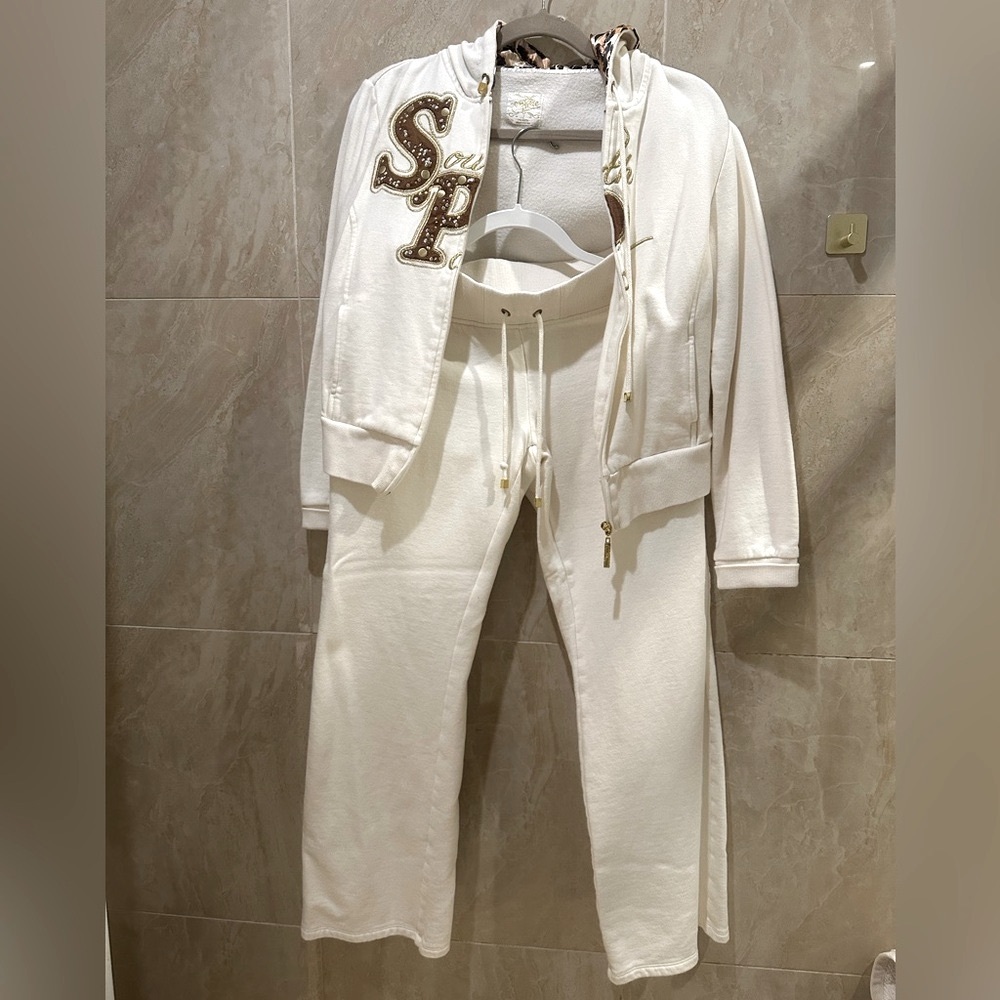 Y2K South Pole White Women's Track Pants & Jacket